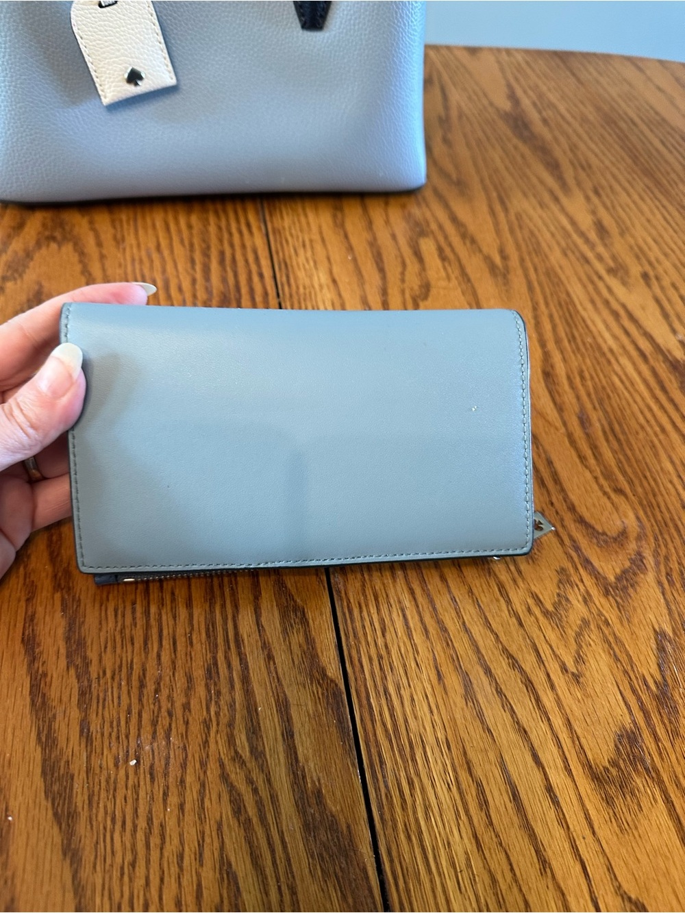 Kate Spade Light Blue and Navy Blue Leather Purse/Handbag with Matching Wallet - Picture 5 of 15